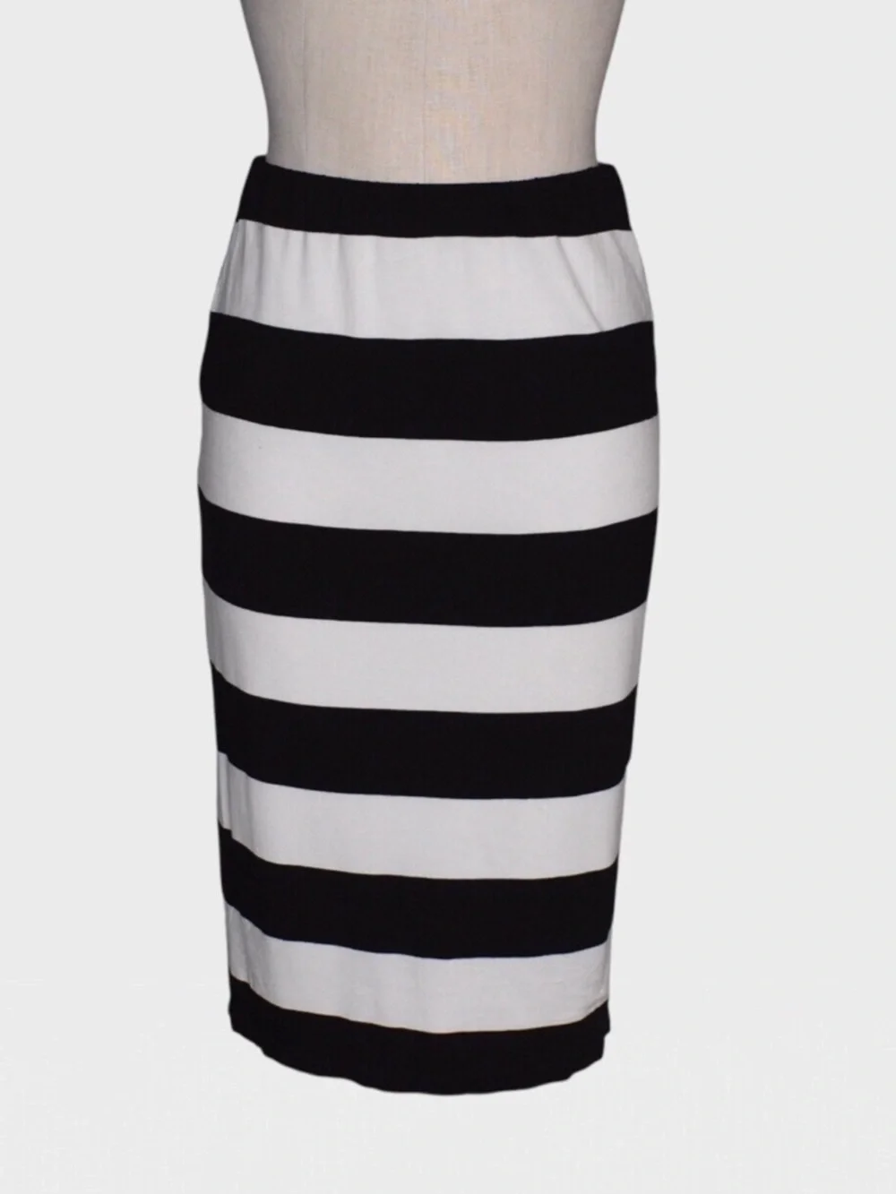 Mossimo Monochrome Striped Bodycon‎ Midi Skirt